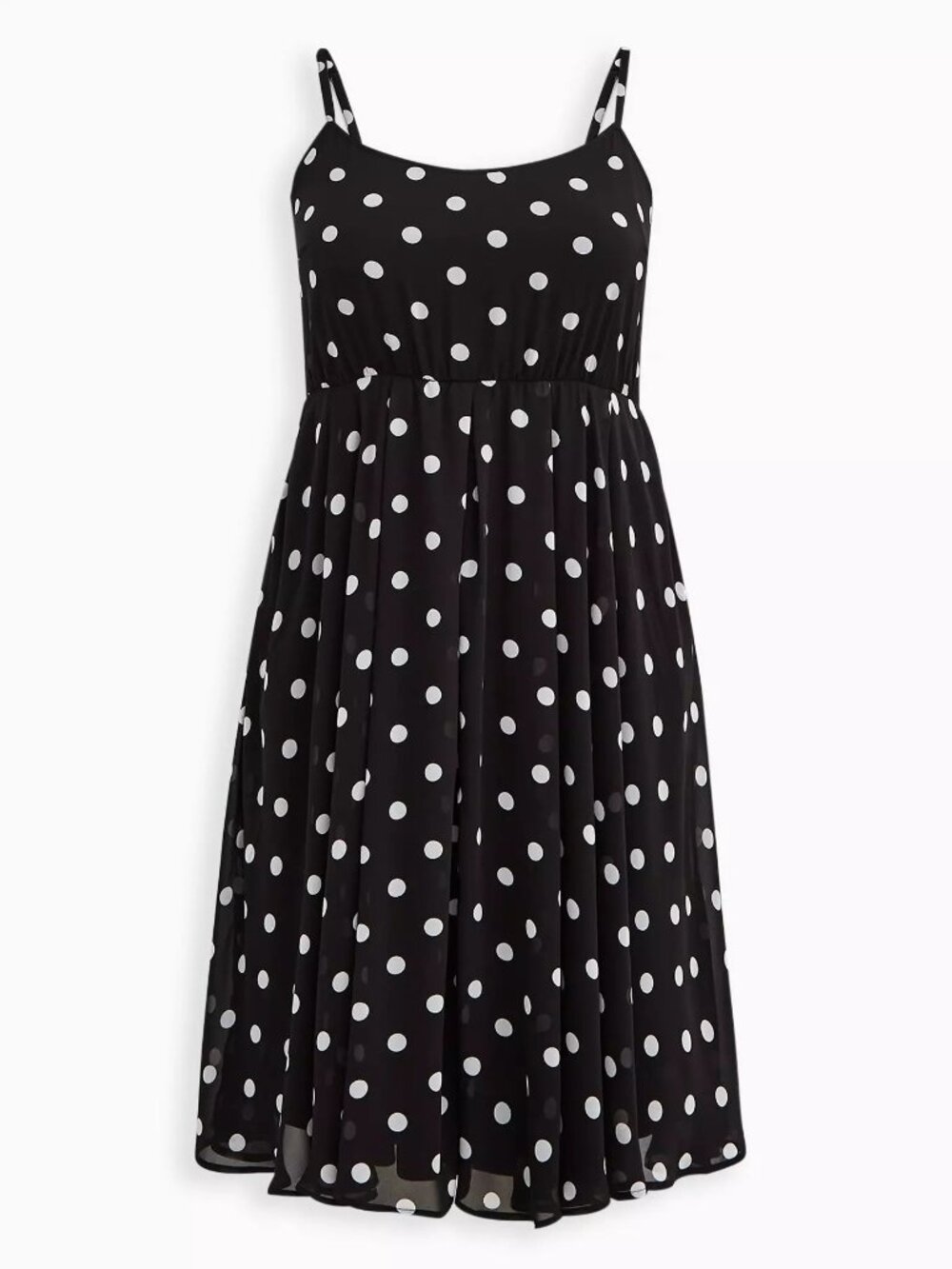 Torrid Polka Dot Midi Dress Size 1 Cottagecore Coquette Retro Chic NWOT